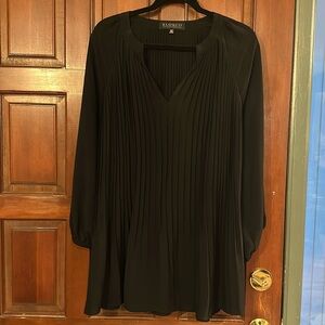 Eloquii black pleated blouse